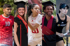 A composite image showing various student athletes.